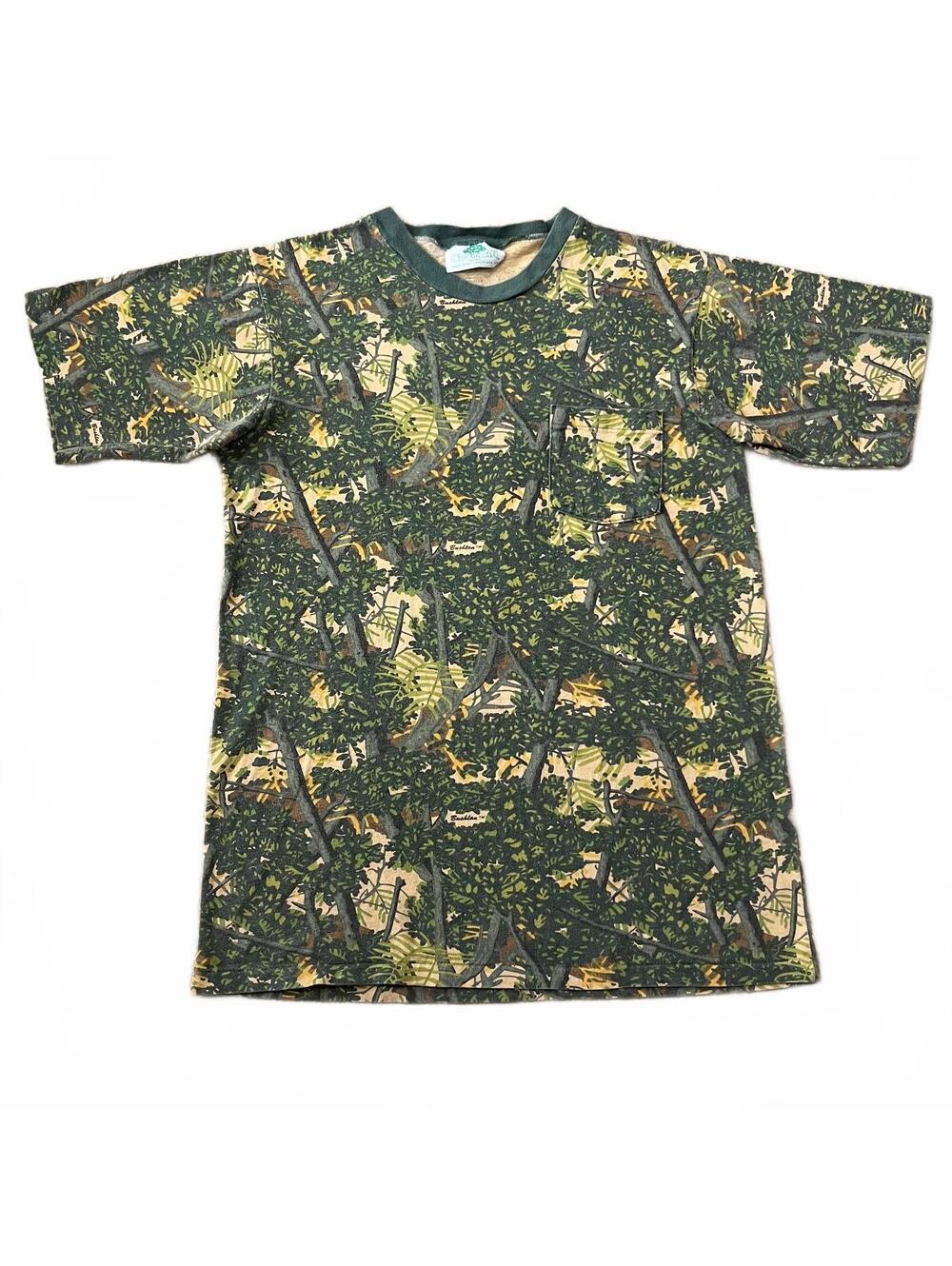 Vintage Bushlan Camo T Shirt Green Size Large